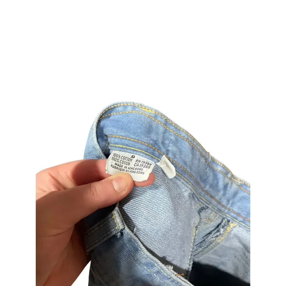 Patchwork Pentimemto Jeans Women 9 Blue 100% Cotton - Picture 4 of 5